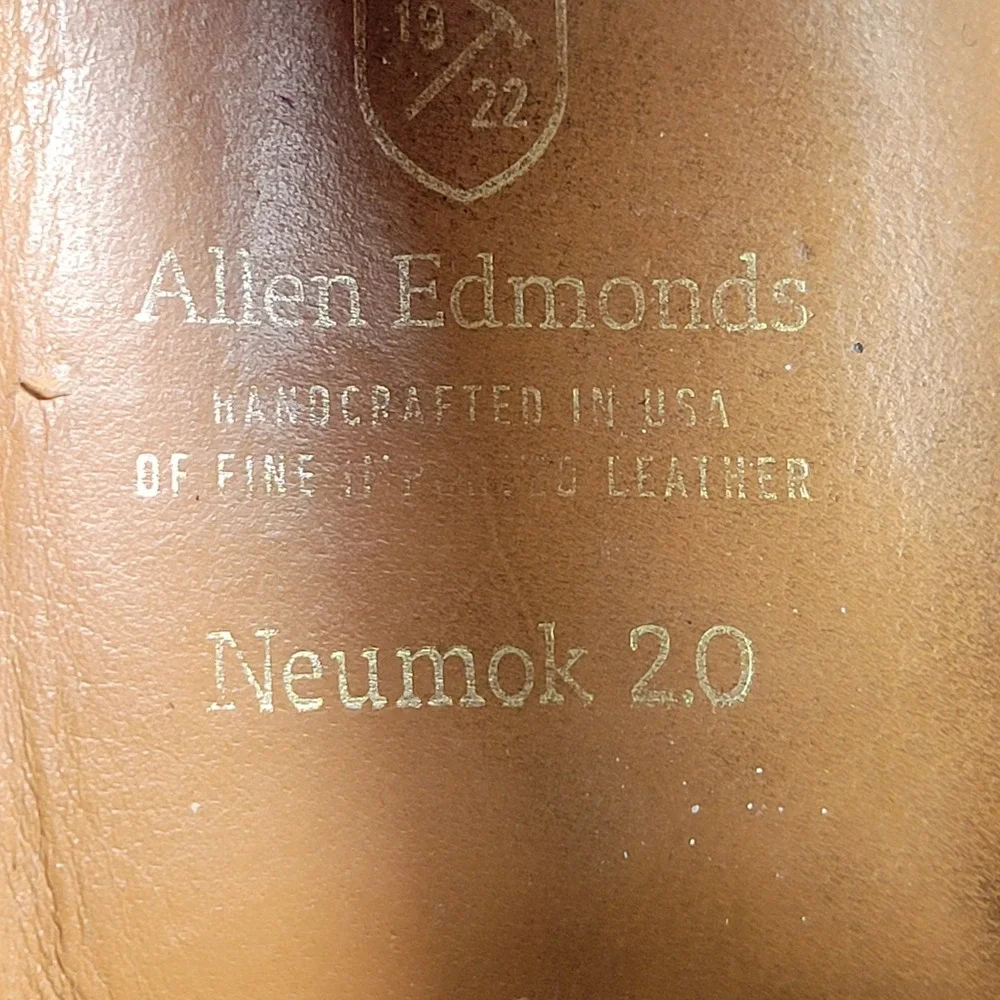 Allen Edmonds Neumok 2.0 Oxford Shoes Mens 9.5 E Brown Leather Wingtip Brogue